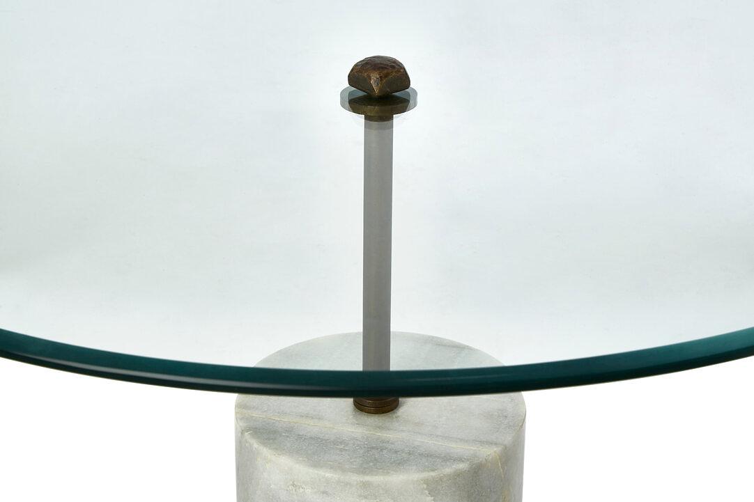 Rany Beistelltisch Marmor Glas Weiß 4