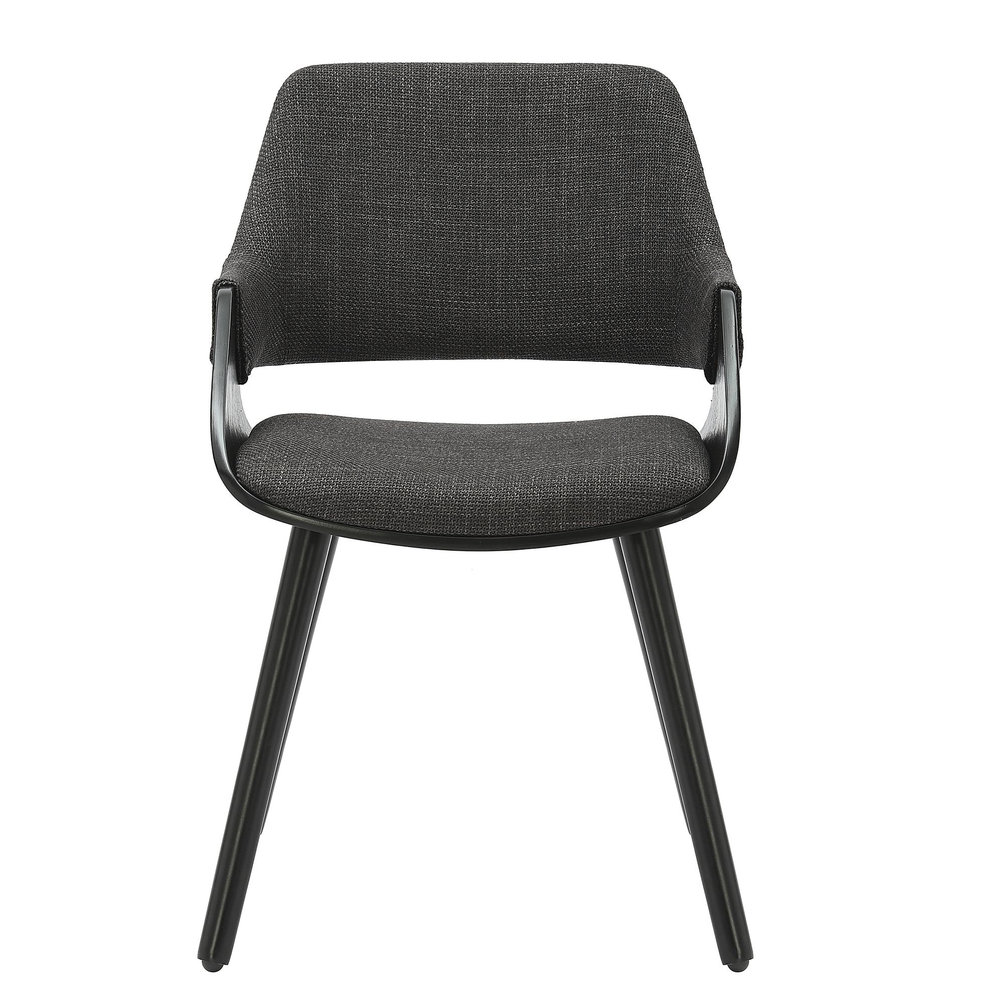 RIFFLES Armchair Set of 2 Anthracite Black 1