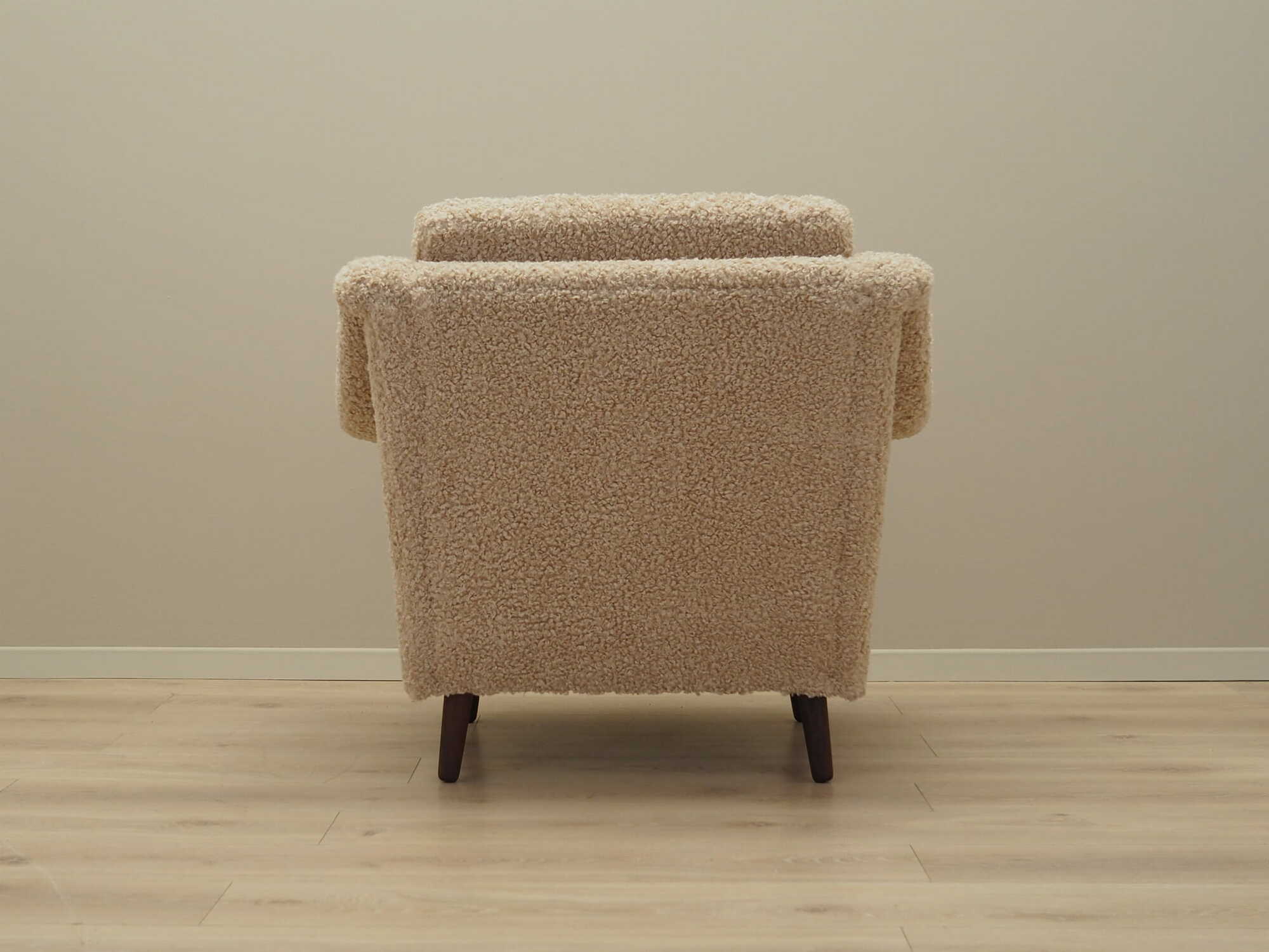 Poltrona Vintage Tessuto Legno Beige Anni '70 4