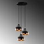 Pendant lamp 3 elements Metal Black Copper 4