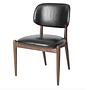 Slow chair leather walnut black 2
