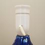 Tischlampe Keramik Blau 1960er Jahre 3