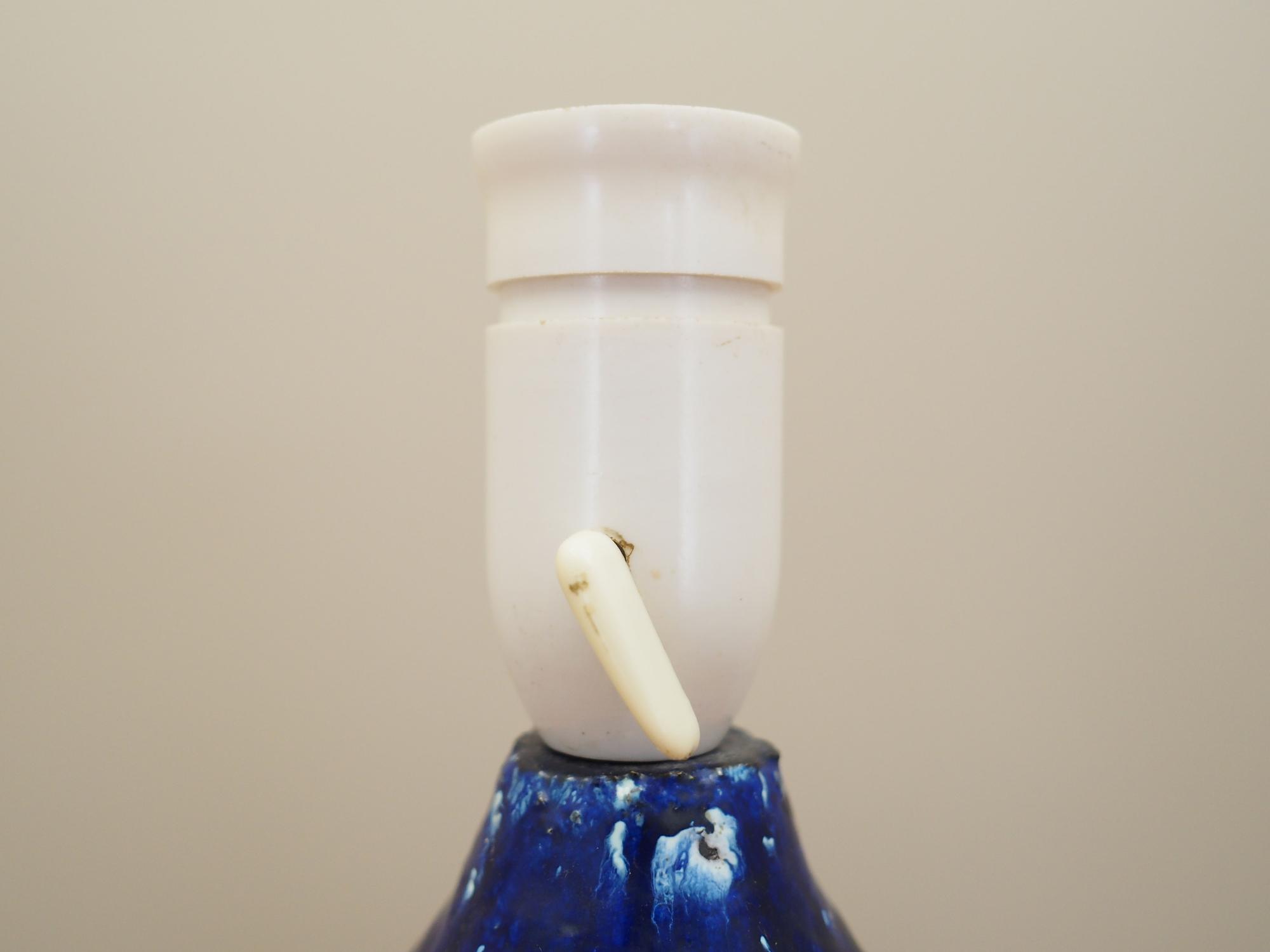 Tischlampe Keramik Blau 1960er Jahre 3