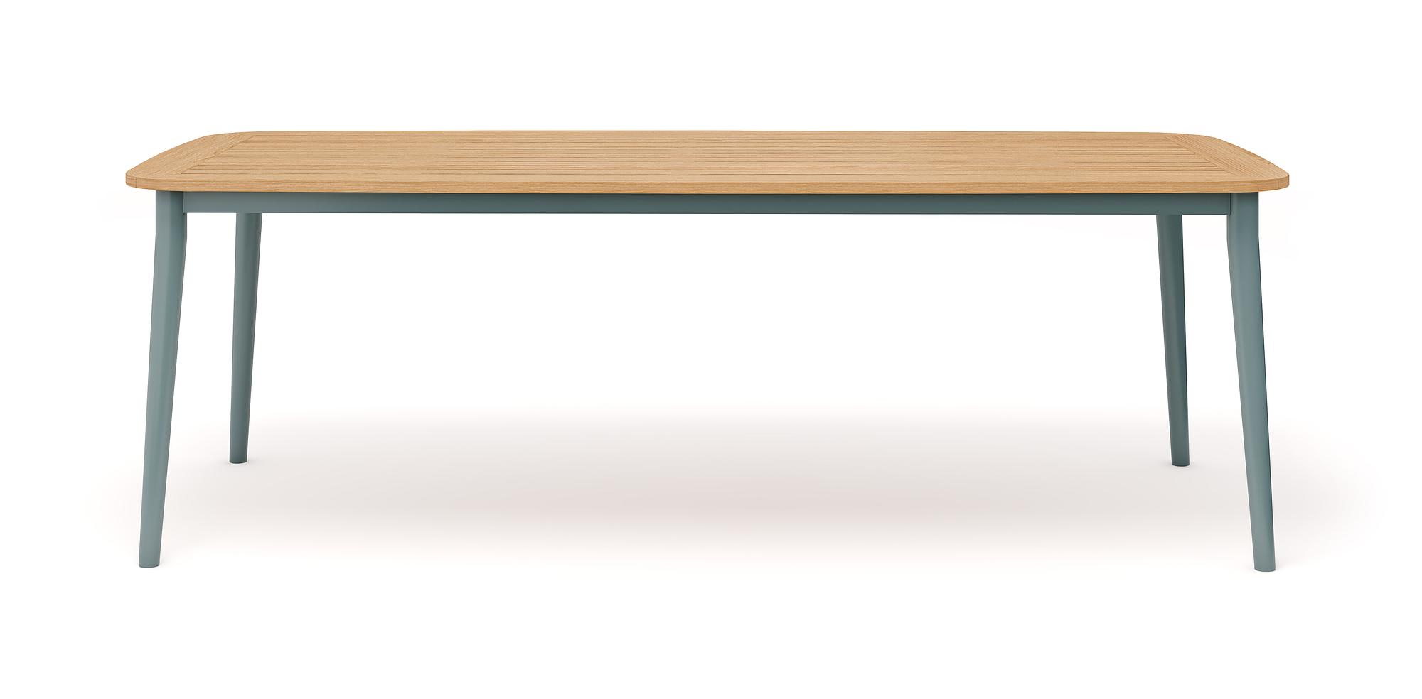 Charlie Tisch Teak-Platte Aluminium Petrol 230 x 100 cm 2