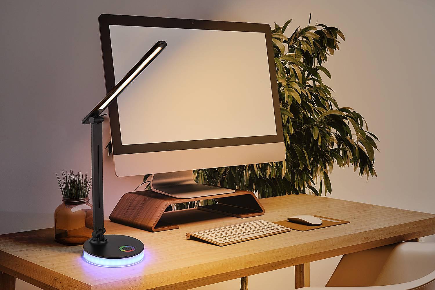 Geraldo LED Table Lamp Acrylic Glass 2-light 2