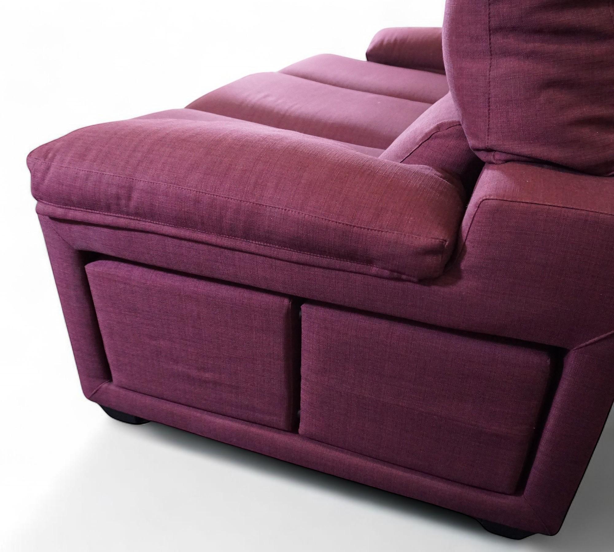 Schlafsofa 3-Sitzer inkl. 2 Hocker Weinrot 4