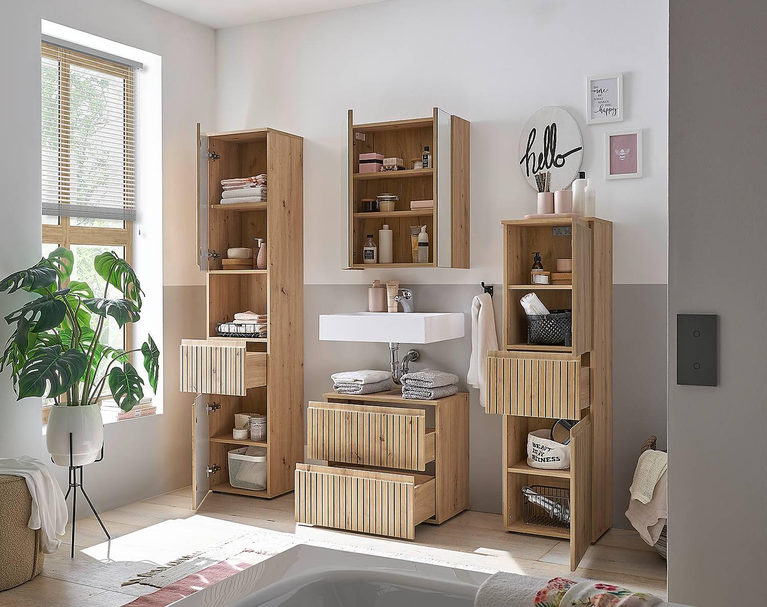 Rookerie washbasin vanity unit oak look 3