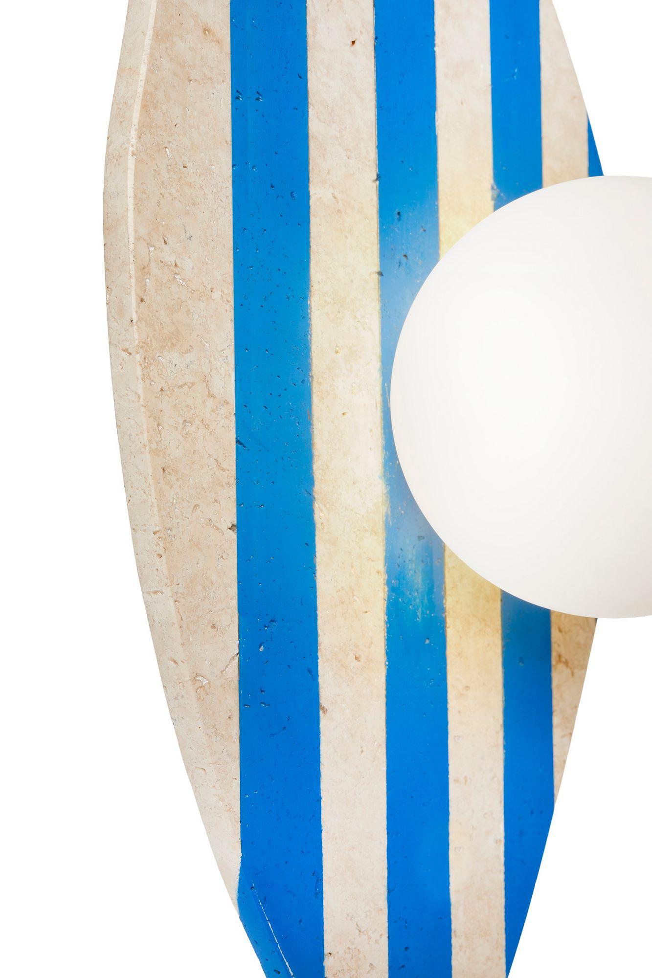 Side Wandleuchte Travertin Blau 5