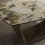Oval coffee table marble steel 4