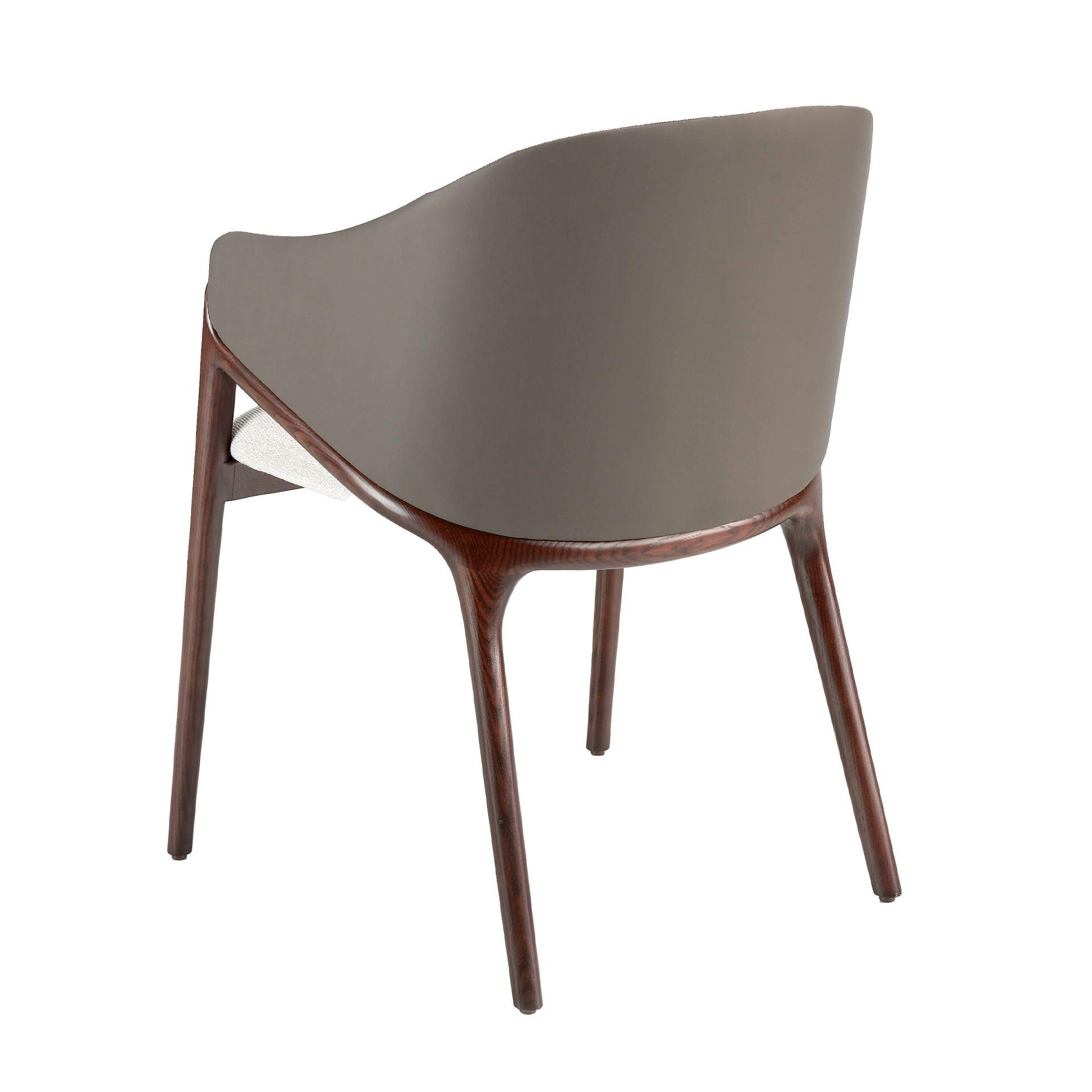 Sedia con braccioli 4090 ecopelle legno beige 6