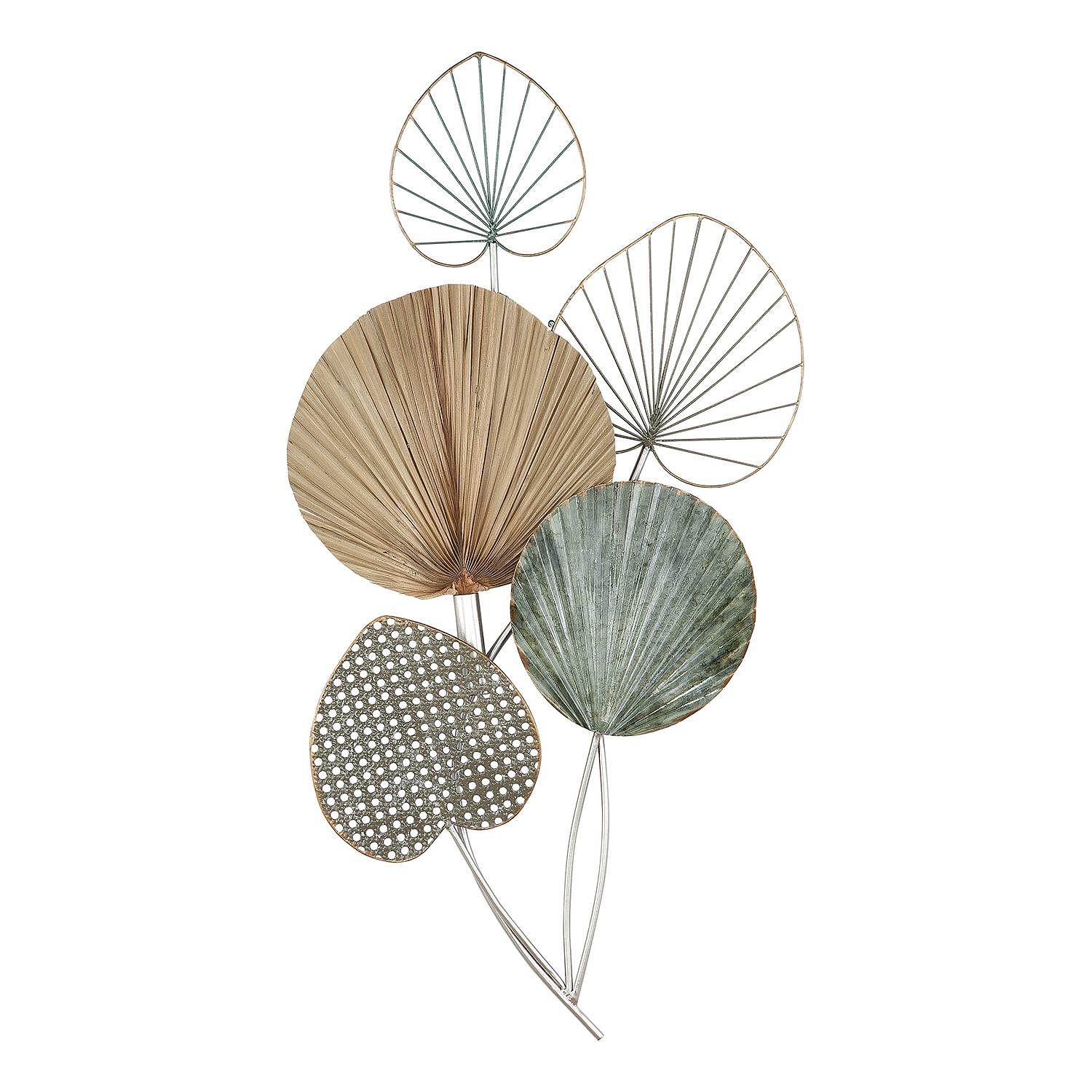 Wanddeko 5 Blätter Aluminium Mehrfarbig 48cm x 90cm x 6cm 0