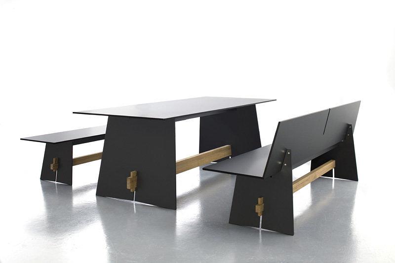 Tension Bank mit Rückenlehne Grau 2