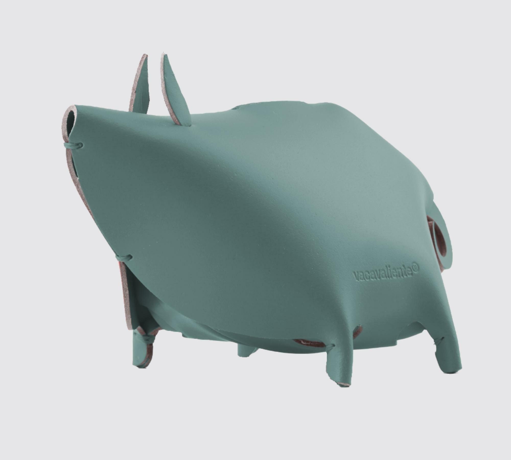 Sparschwein aus Recyceltem Leder aus Spanien Eukalyptus 0