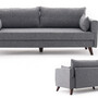 Schlafsofa 3-Sitzer Textil Grau 5