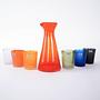 Glass and Carafe Set Multicolored 1980s 2