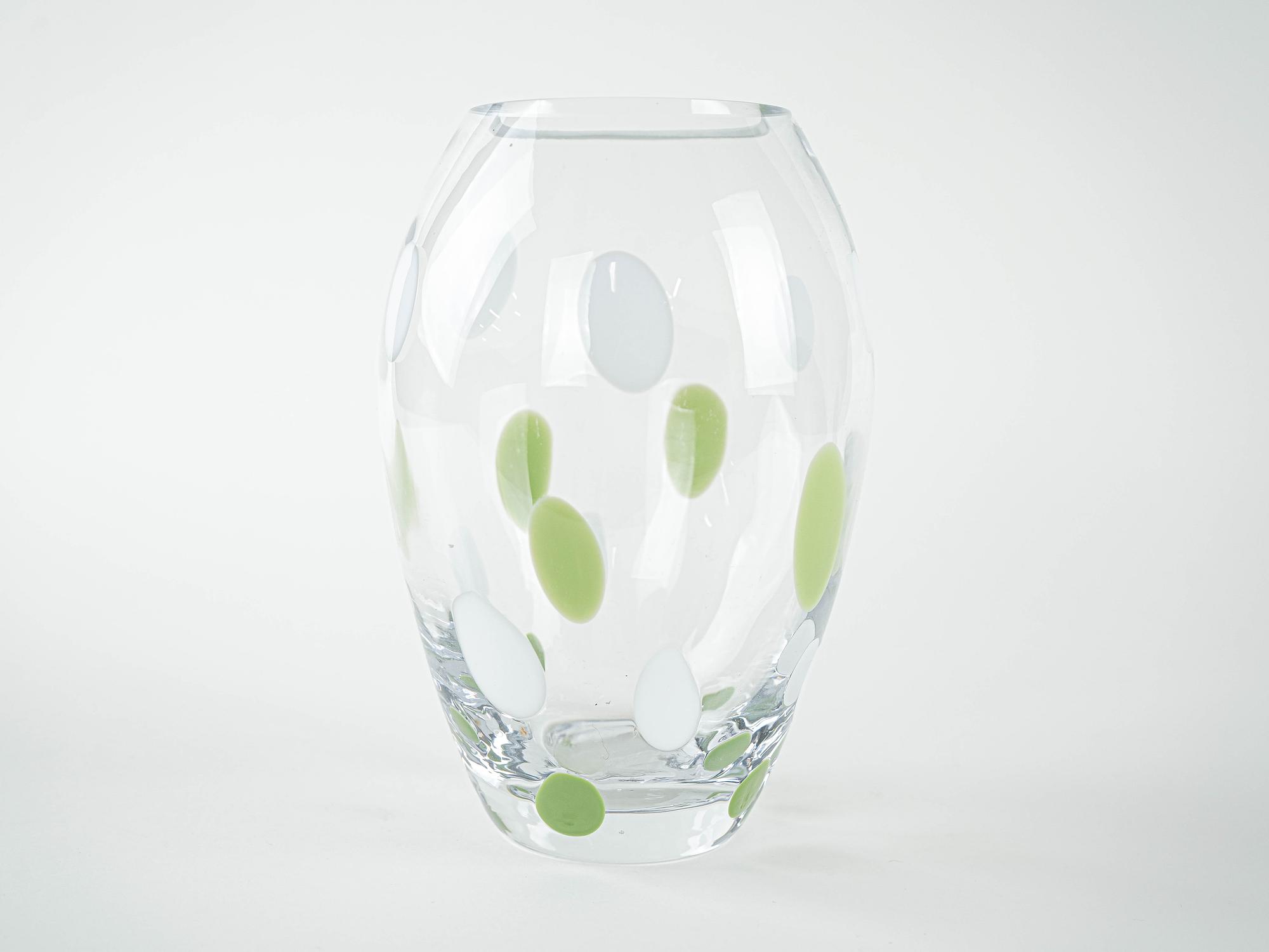 Glass vase with dots 1970s 5