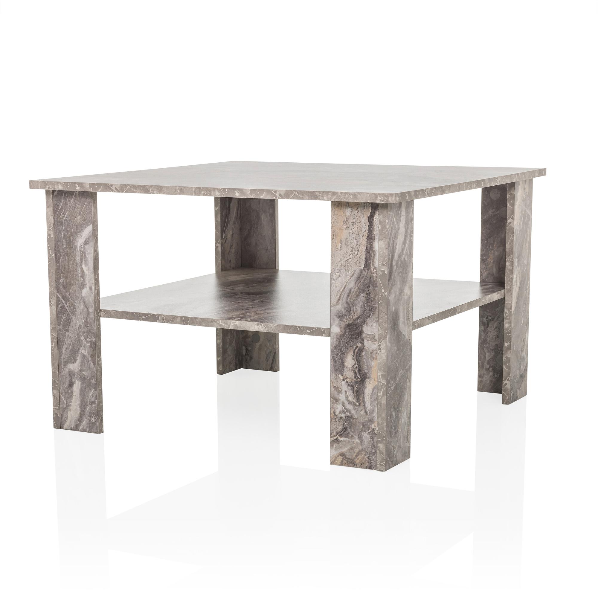 BISMO Tavolino da salotto in effetto marmo grigio 5