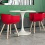 Tulip S Armchair Plastic Wood Red 2