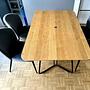 Wires Esstisch Holz Edelstahl Braun  1