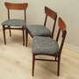 4x Vintage Dining Chair Teak Wood Textile Brown 1970s 7