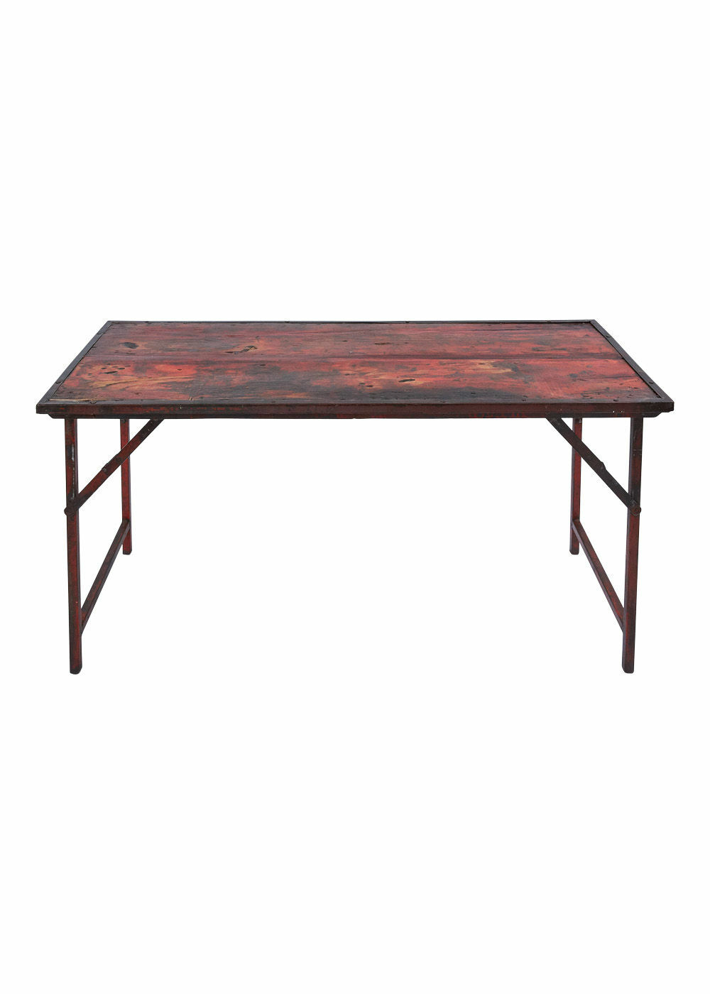 Tisch Holz Recycelt Eisen Braun 0