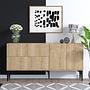 Console Table Wood Veneer Black 1