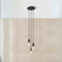 Pendant lamp 3-light iron black 1