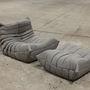 Togo armchair and ottoman set fabric Warm Grey 0