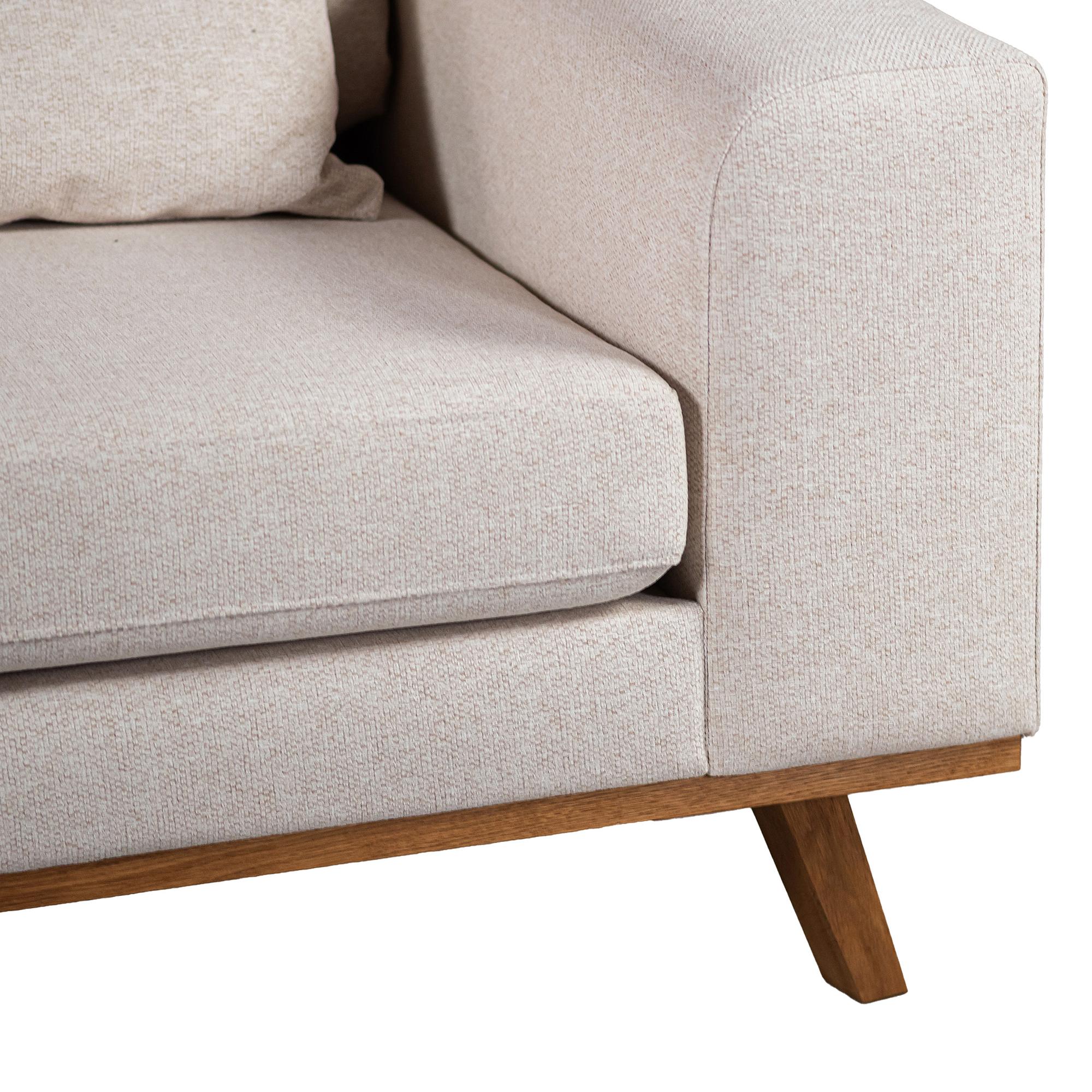 Ecksofa Japandi 3-Sitzer Links Beige 9