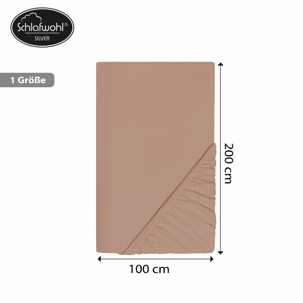 Spannleintuch aus Baumwolle Nougat 4