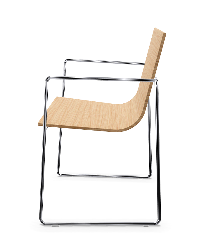 Lineal Armlehnstuhl Holz Aluminium Natur 3
