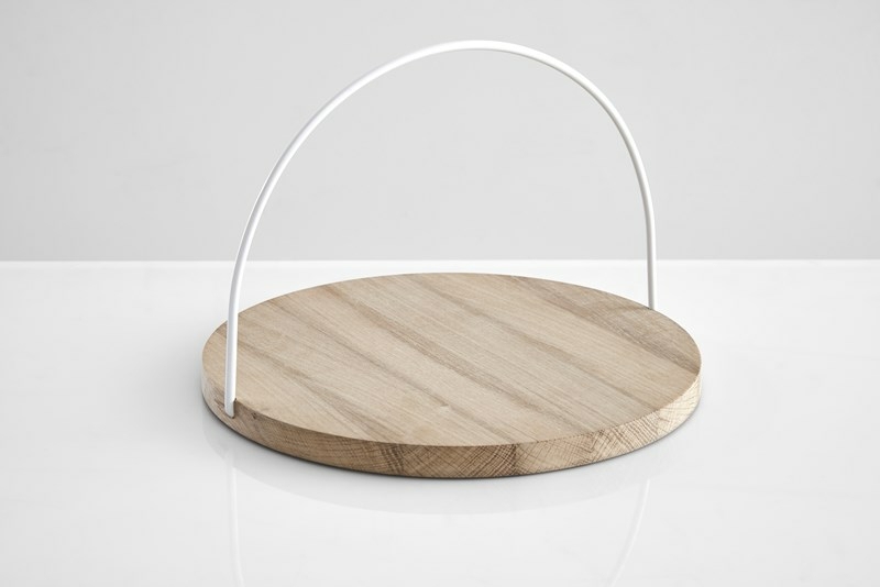 Loop Tablett Holz Metall Braun 1