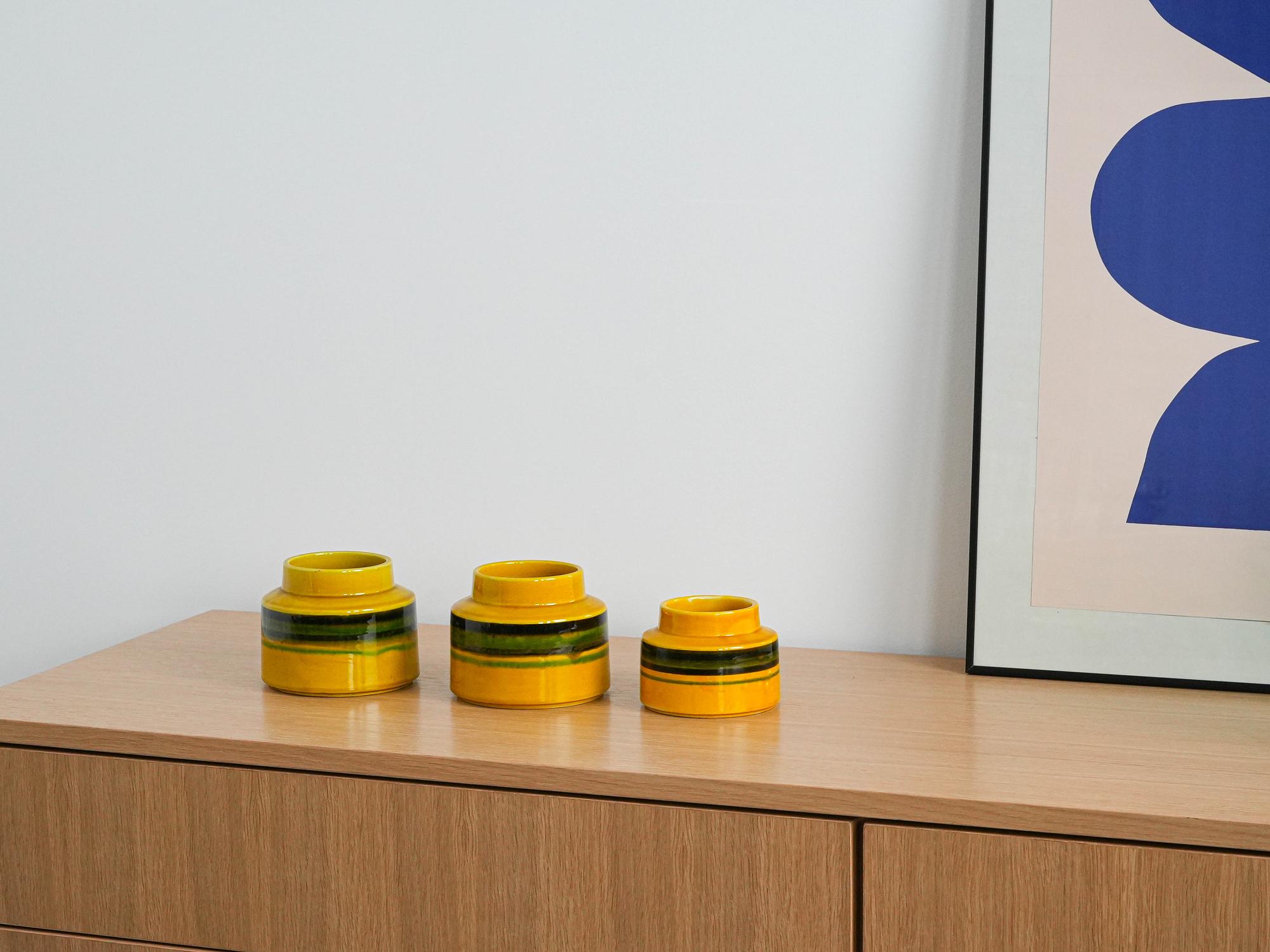 Ceramic Vases Set 3-piece Yellow 1