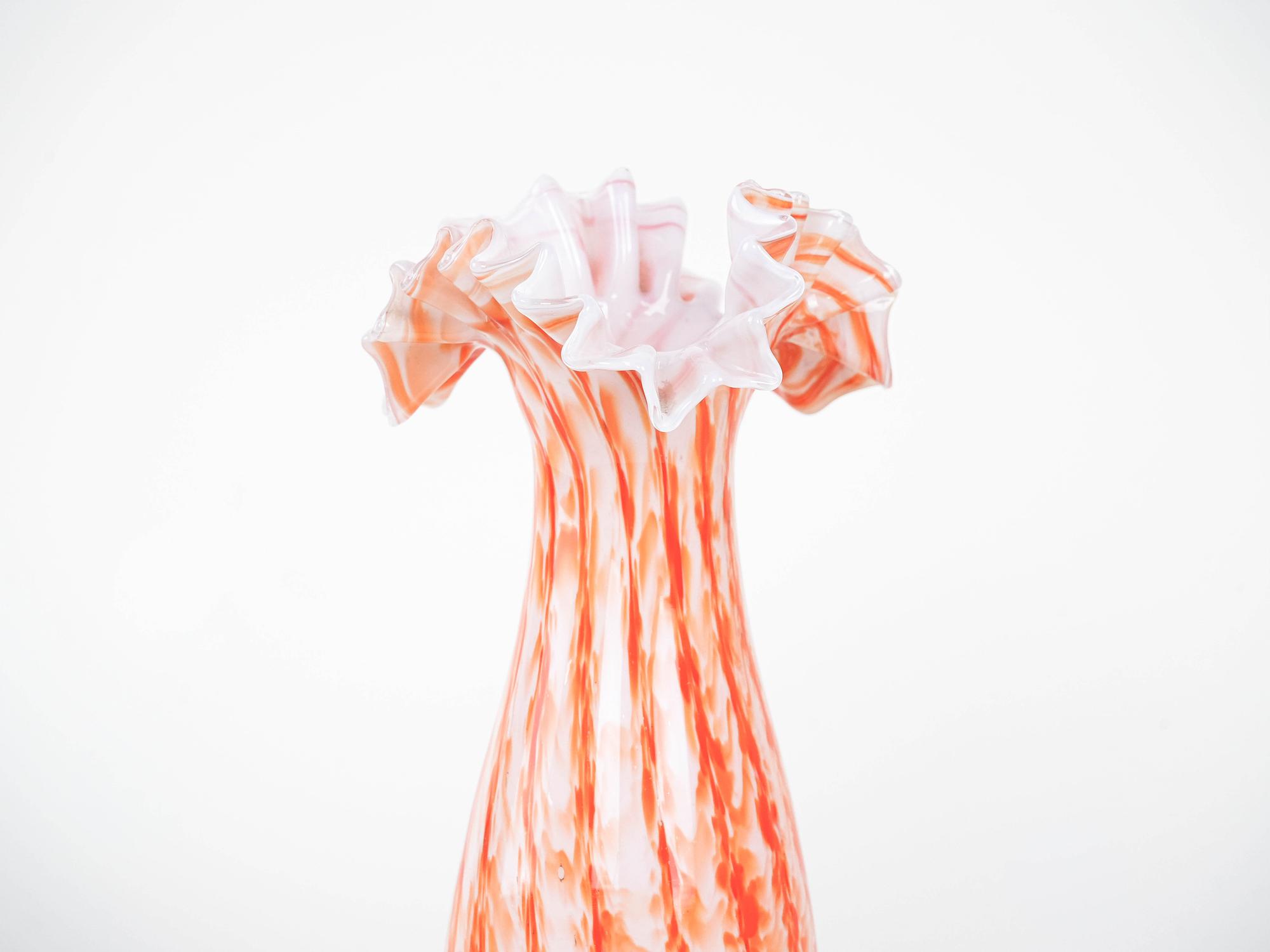 Glass vase orange 1960s 3