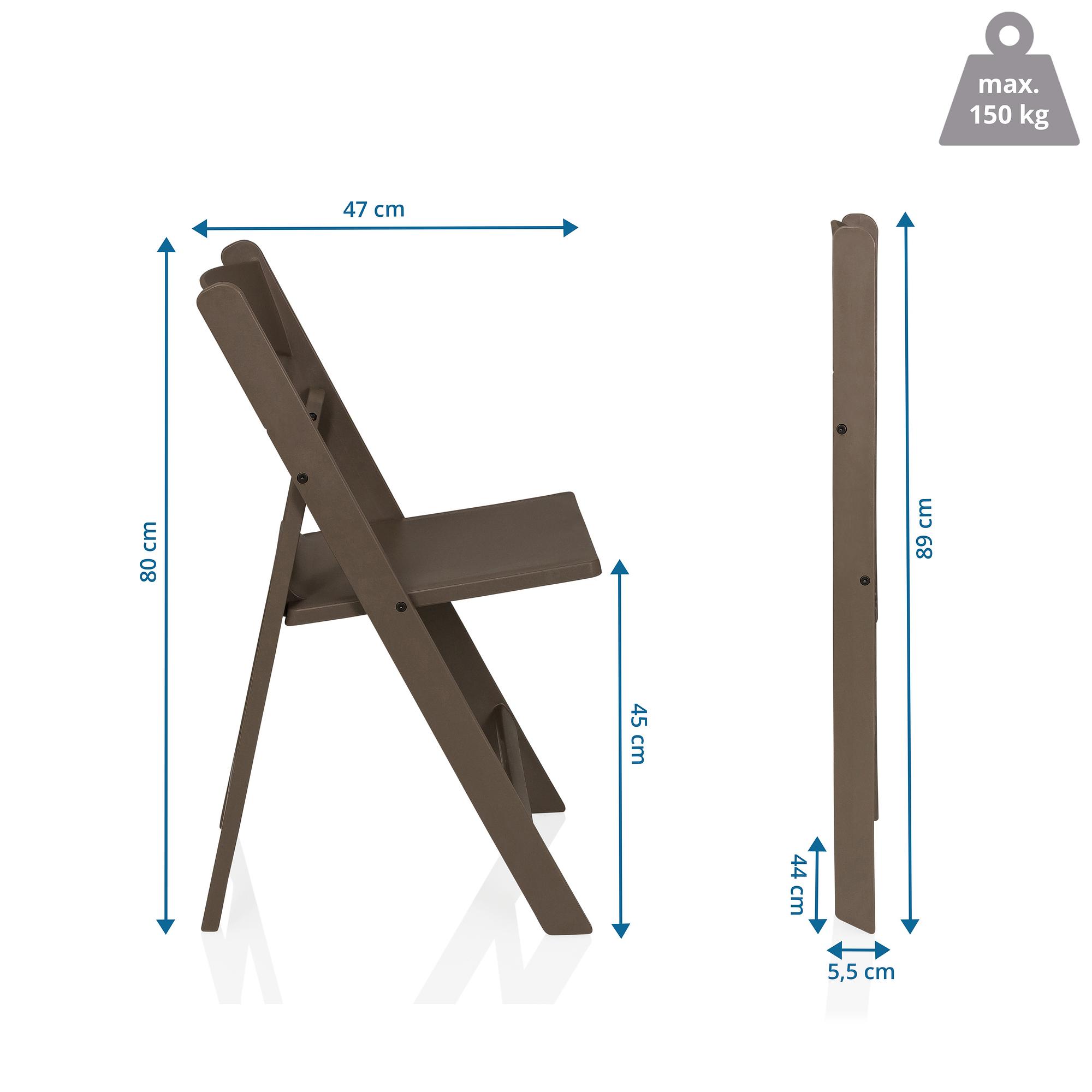 2x Travano Sedia da giardino Plastica Marrone 4