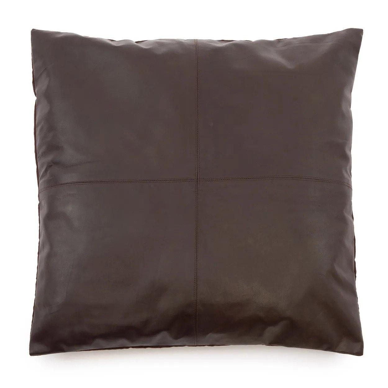 Cushion cover leather brown 0