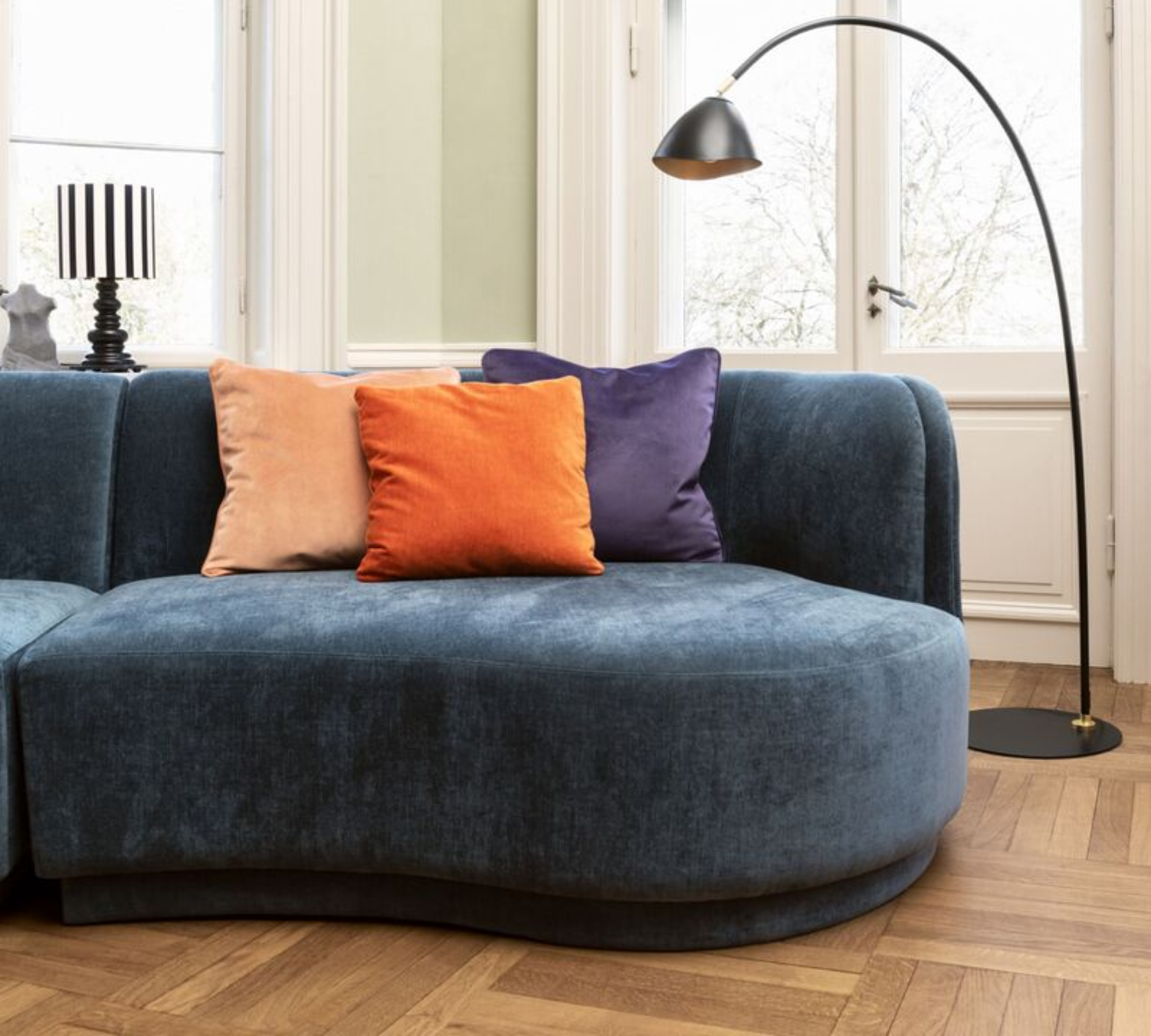 Nora 2-Sitzer Chaise Modul Rechts Danny Dusty Blue 2