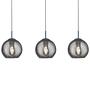 Balls Pendant Light Clear Glass Steel Black 3-light 0