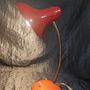Vintage Schreibtischlampe Rot Metall 3