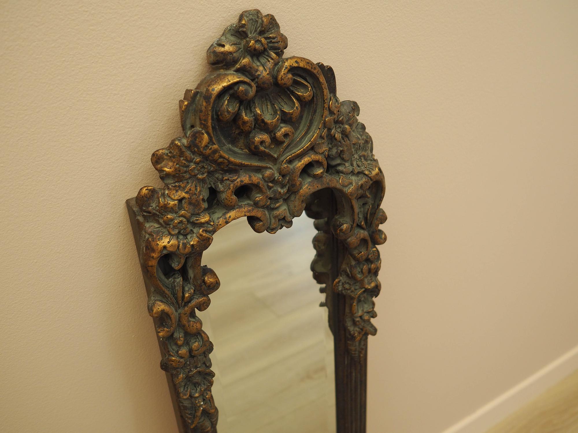 Mirror in Brown Wooden Frame 1960s 3