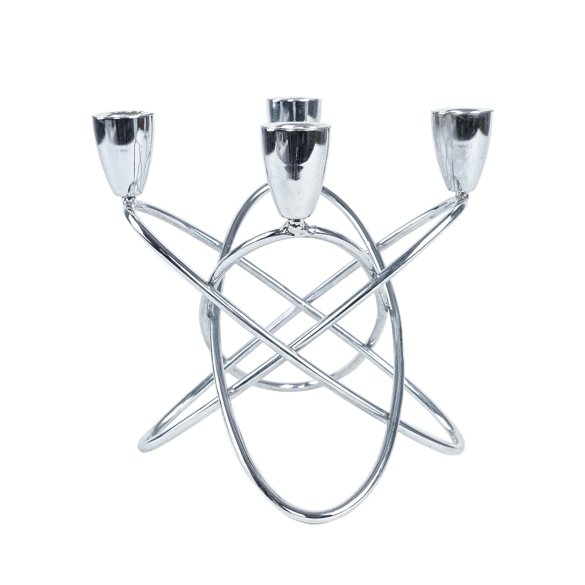 Geometrischer Metallkerzenständer 1960er Jahre 0