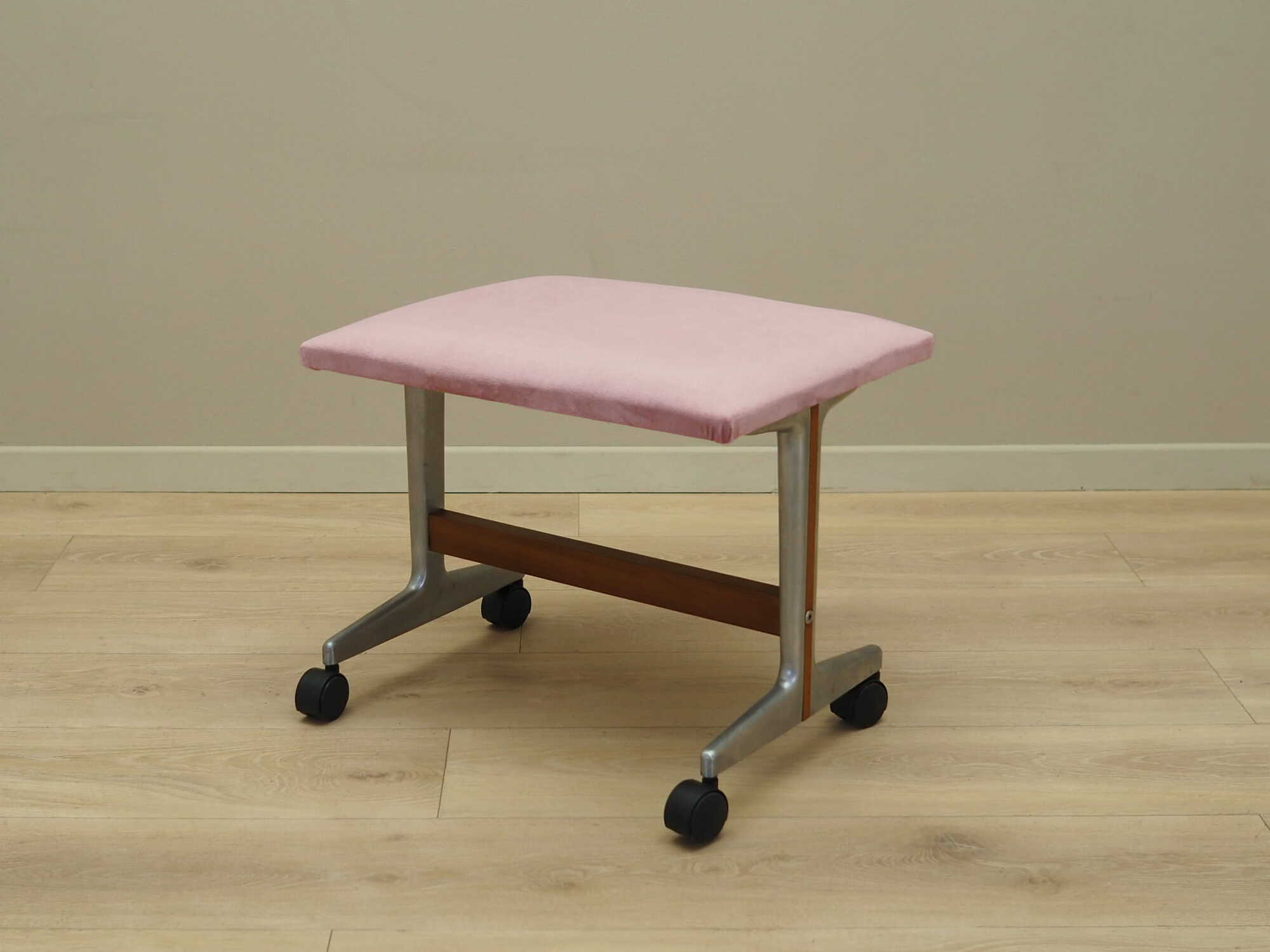 Vintage footstool Textile Wood Pink 1960s 1