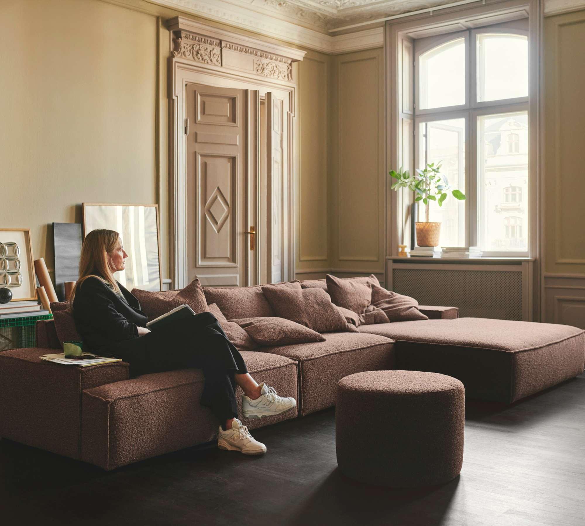 Daphne 1-Sitzer Récamiere Links Pebble Rust 3