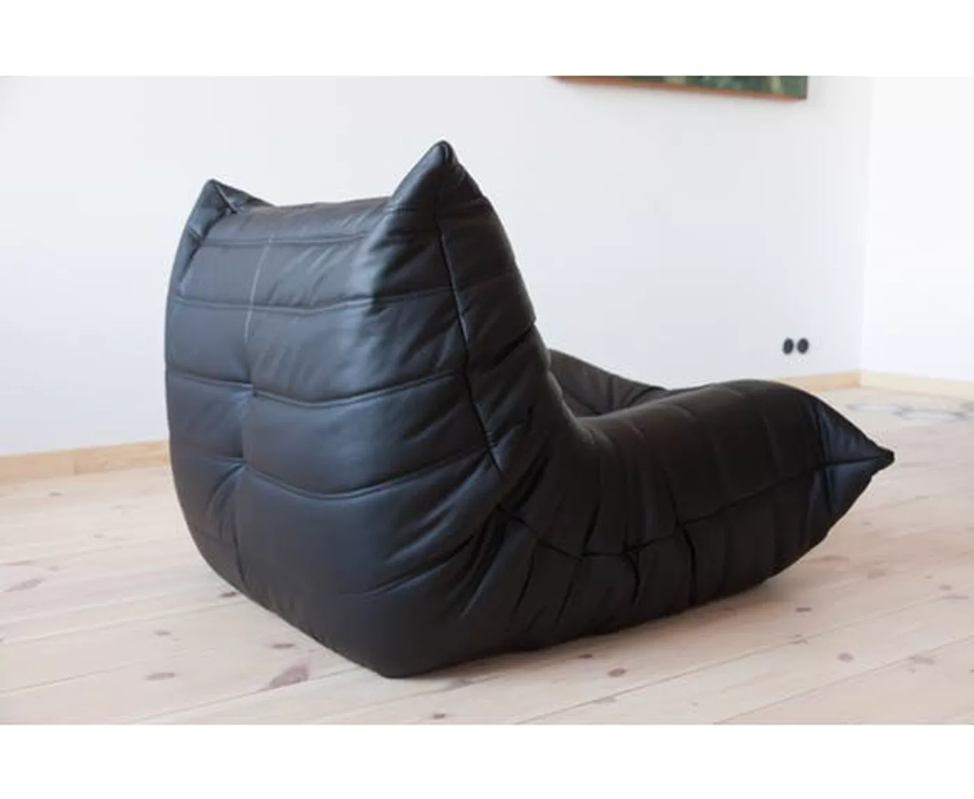 Togo Set Lounge 2 pezzi Pelle Madras Nero 6