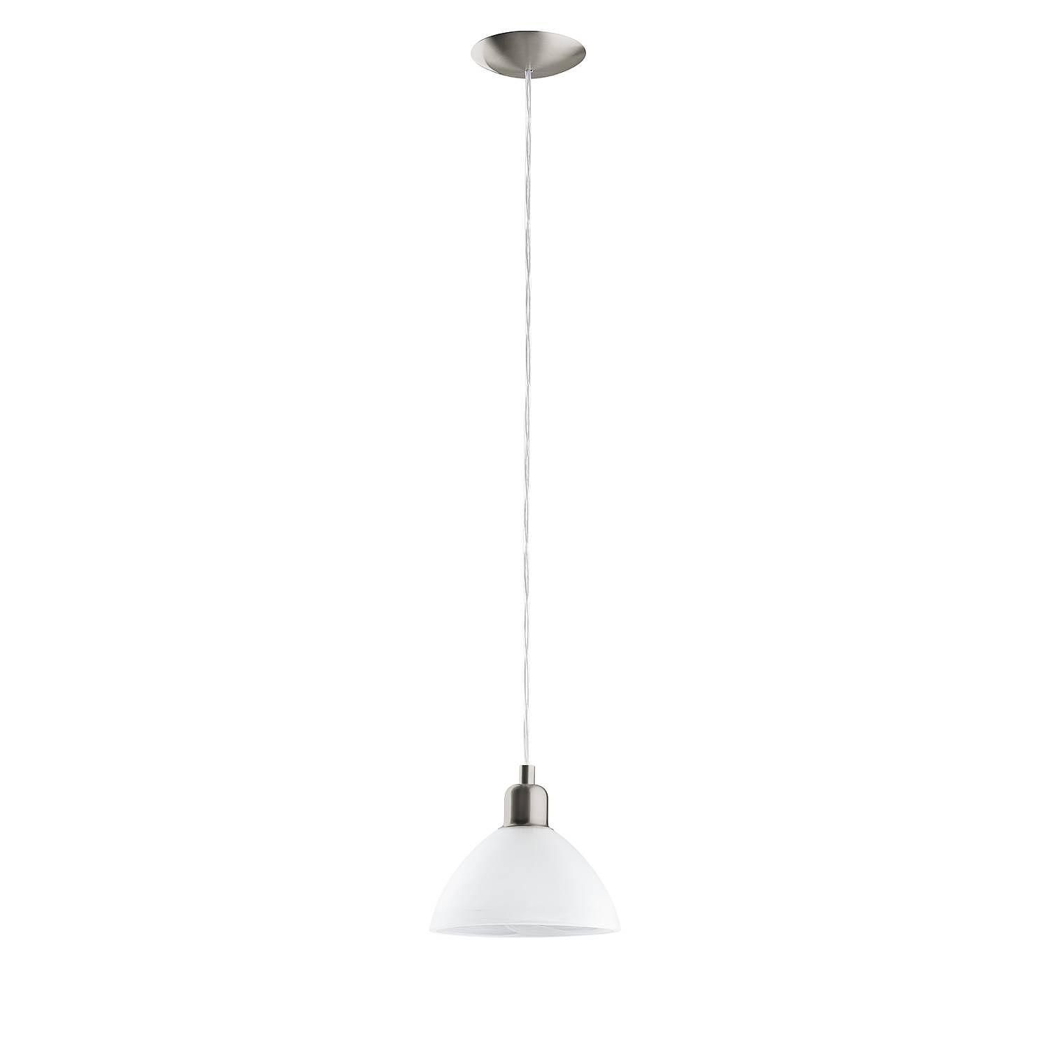 Pendant lamp Brenda I Glass Steel 1-bulb Silver 1