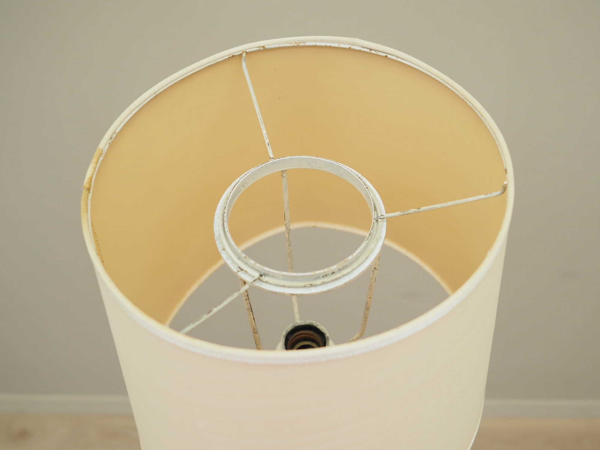 Vintage floor lamp metal plastic beige 1970s 3