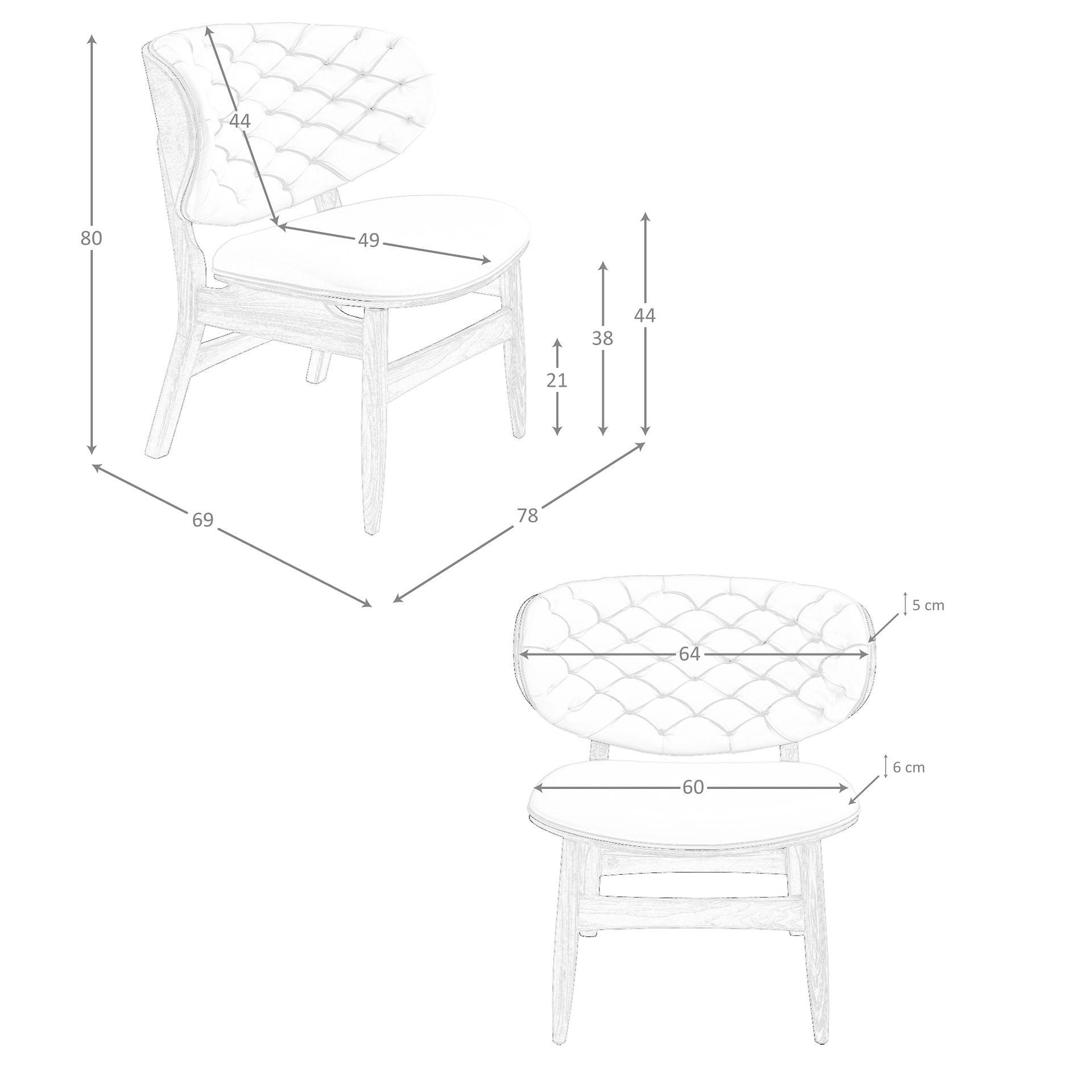 Sessel aus Kunstleder in Sand und Walnuss 5141 8