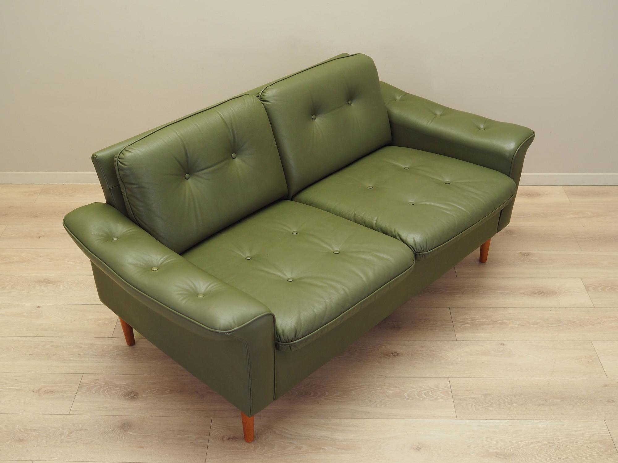 Sofa Leder Grün 1970er Jahre 6