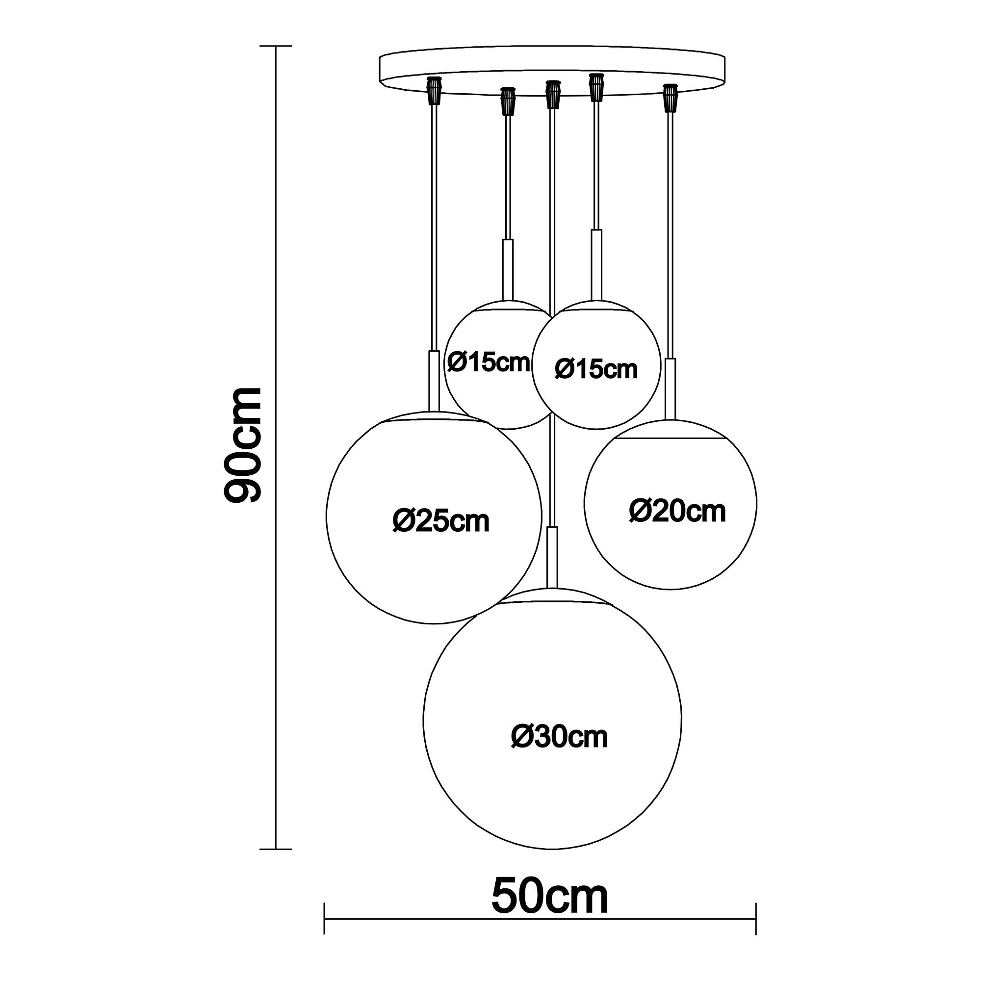 Balla 5-light pendant light milk glass  4