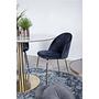 2x Maxou Upholstered Chair Set Velvet Steel Midnight Blue 3
